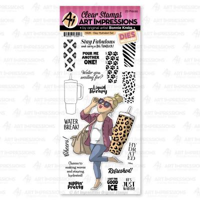 Art Impressions Clear Stamps und Outline-Stanzschablonen - Stay Hydrated